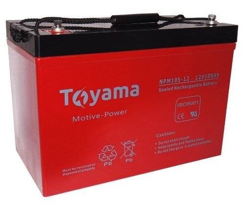 Akumulator AGM DEEP CYCLE Toyama NPM 105-12 12V 105Ah M6 105