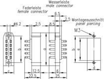 Gniazdo symetryczne 16 stykowe ( B16) zgodny z DIN 41 618
