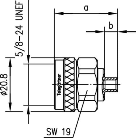 N wtyk lutowany na kable półsztywne typu RG402/UT-141