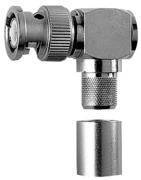 BNC wtyk zagniatany kątowy  na kabel RG213