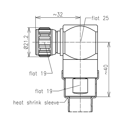 N wtyk skręcany kątowy serii CAF® na kabel 1/2"  typu LCF12-50J /LDF4-50/SL 012R