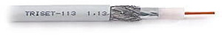 Kabel koncentryczny 75 Ω typu RG6 -TRISET-113 1,13/4,8/6,8 klasa A, izolacja PVC w kolorze białym, op.100m