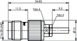 TNC gniazdo  zagniatane na RG-316/U
