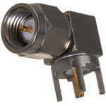 SMA wtyk kątowy do druku (PCB), niklowany