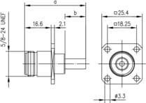 N gniazdo kołnierzowe zagniatane na RG-213/U