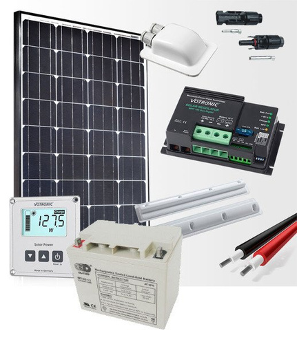 Panel słoneczny + akumulator + regulator do kampera 100W Zestaw PREMIUM