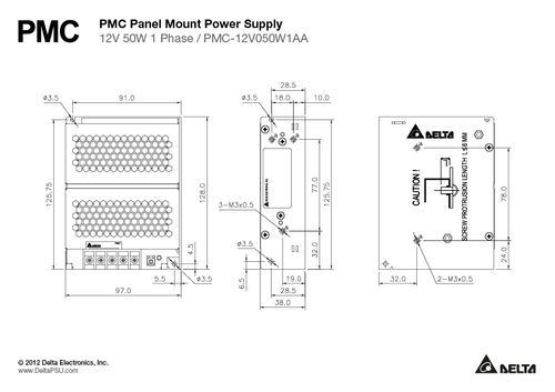 PMC-24V050W1AA zasilacz modułowy 24V 2A 50W Delta Electronics