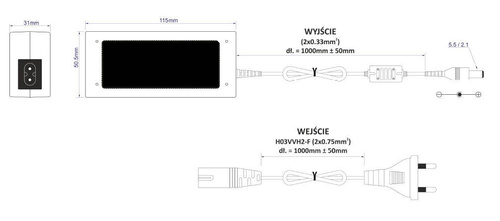 Zasilacz desktop MW POWER EA10502D1 42W 12V DC 3.5A