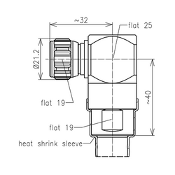 N wtyk skręcany kątowy serii CAF® na kabel 1/2"  typu LCF12-50J /LDF4-50/SL 012R