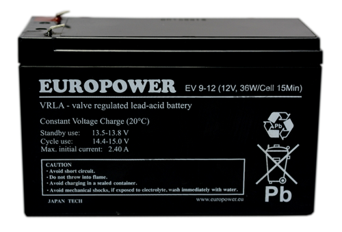 Akumulator AGM Europower | EV 9-12 12V / 9Ah