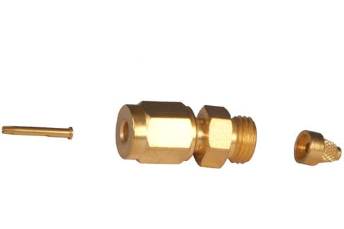 SMA gniazdo lutowano skręcane na RG174/316/LL100 -złocone
