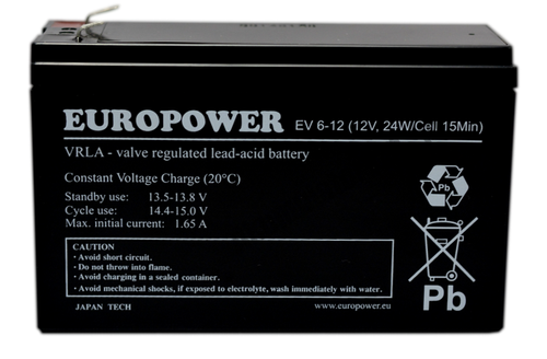 Akumulator AGM Europower | EV 6-12 12V / 6Ah