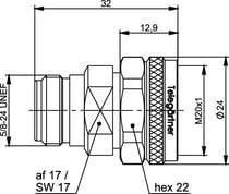 Adapter N-f/ 4,3-10-m , klucz 22