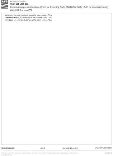 Zarabiarka UTT do kabla LCF 1 5/8" zestaw do złącz C02