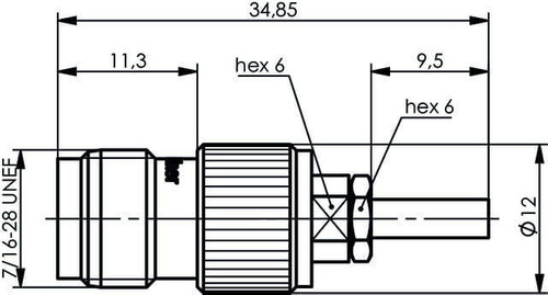 TNC gniazdo  zagniatane na RG-316/U