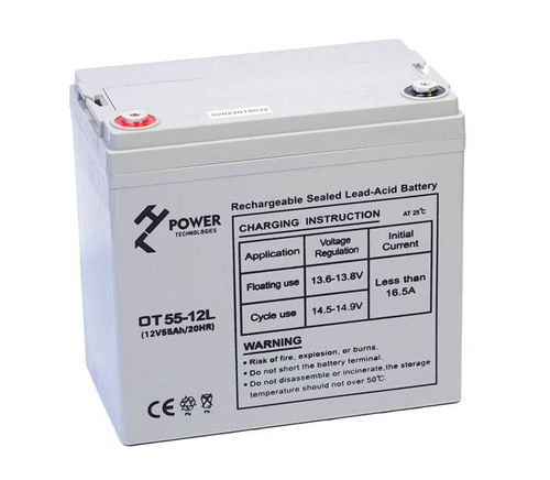 Akumulator żelowy GEL Deep Cycle HT POWER OT55-12L 12V 55Ah M6