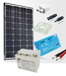Panel słoneczny + akumulator + regulator do kampera 130W Zestaw
