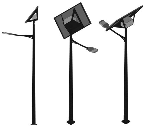 Gotowy zestaw #23N | LAMPA SOLARNA LED 40W | SŁUP 5M | PANELE FOTOWOLTAICZNE