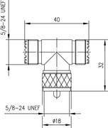 Trójnik UHF(UC1)-f/m/f