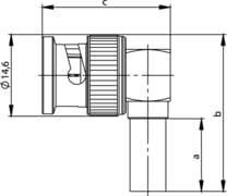BNC wtyk zagniatany kątowy na kabel RG58/LL195