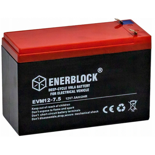 Akumulator AGM-EV Enerblock EVM12-7.5 12V 7.5Ah T2