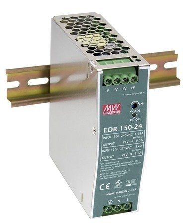 EDR-150-24 zasilacz na szynę DIN 24V 6.5A 156W Mean Well