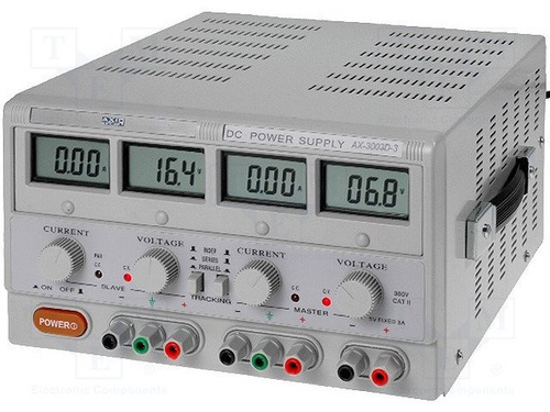 Zasilacz laboratoryjny 3 kanały 0~30V DC 0~5A | 5VDC/3A