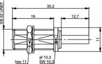 SMA gniazdo zagniatane panelowe pozłacane na kabel RG174/RG316  z kołnierzem SW8