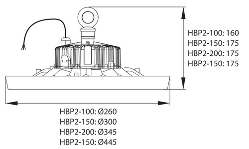 HIGHBAY LED PARIT 100W 4000K 13000LM IP65 110°