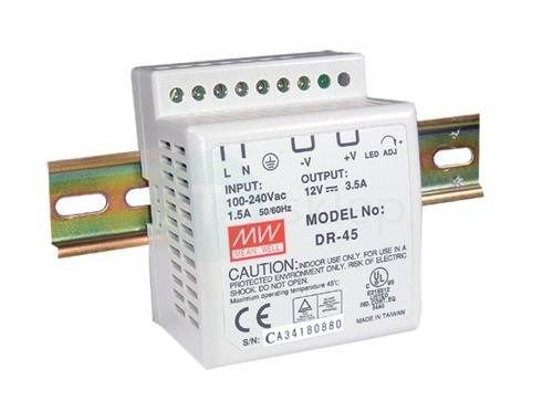 Zasilacz na szynę DIN Mean Well DR-4515 | 15V 2.8A 42W