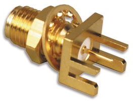 SMA RP gniazdo panelowe krawędziowe do druku (PCB), złocone . DC-12,4 GHz