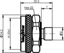 4.3-10 wtyk  lutowany  na kable typu  RG402/UT141, Profesjonalny