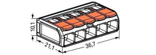 Szybkozłączka Wago Compact 5x0.5-6mm 5-przewodowa