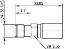 SMA gniazdo zagniatane na kable H155/LL240, złocone