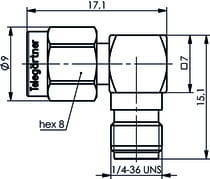 Adapter SMA-m/f kątowy
