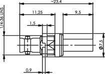 Mikro BNC-HD gniazdo zagniatane panelowe na  mini RG59 ( Belden 1855 )
