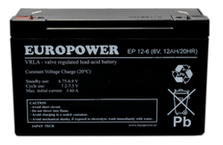 Akumulator AGM Europower | EP 12-6 6V / 12Ah