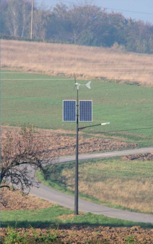 Gotowy zestaw #29N | LAMPA HYBRYDOWA LED 60W | SŁUP 5M | PANELE FOTOWOLTAICZNE | Turbina wiatrowa