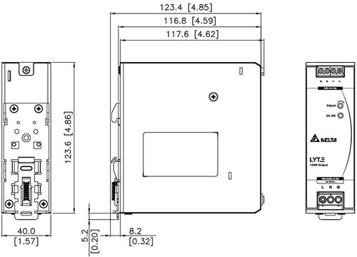 DRL-24V120W1AS zasilacz na szynę DIN 24V 5A 120W Delta Electronics