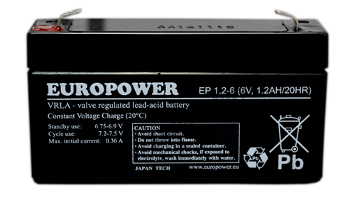 Akumulator AGM Europower | EP 1.2-6 6V / 1.2Ah