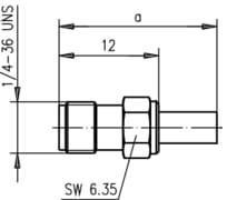 SMA gniazdo zagniatane na kable RG58/LL195, złocone