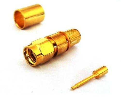 SMA wtyk zagniatany na kable typu RF7/CNT300/Aircell 7/5D-FB, izolator teflonowy