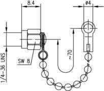 SMA zaślepka gniazda z łańcuszkiem