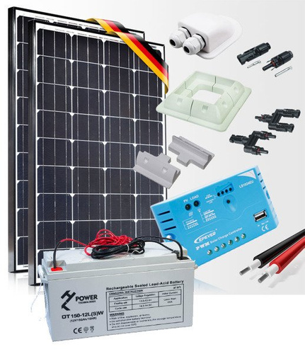 Zestaw zasilania solarnego do kampera 200W 150Ah