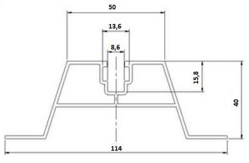 Mostek trapezowy 300 mm x 40 mm + EPDM