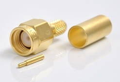 SMA wtyk zagniatany na kabel RG58 złocony