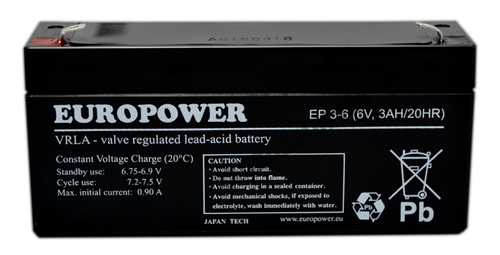 Akumulator AGM Europower | EP 3-6 6V / 3Ah