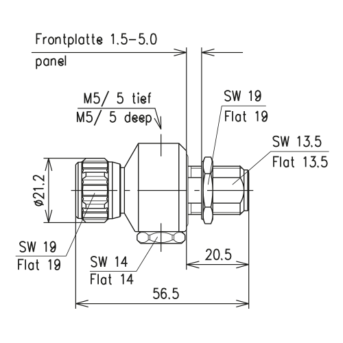 Odgromnik gazowy N M-F panelowy, DC- 2,7 GHz SPINNER