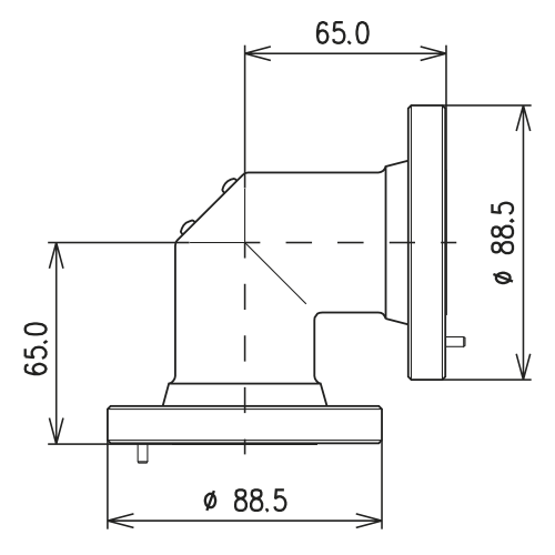 Adapter kątowy 90 st.  do złącz EIA 1-5/8"