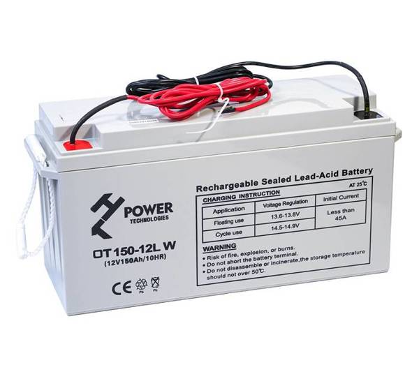 Akumulator żelowy GEL Deep Cycle HT POWER OT150-12LW 12V 150Ah z kablami